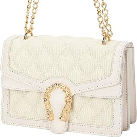 Unbranded Handbags - White Denim Chic Shoulder Bag Chain Purse Women - Fashion Crossbody Luxe look